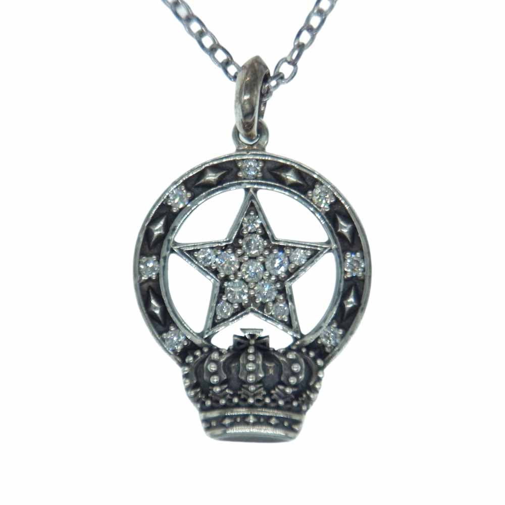 Justin Davis ジャスティンデイビス SNJ1009 KIYOHARU 清春 ROCK STAR CROWN ロックスター クラウン ネックレス シルバー系【中古】