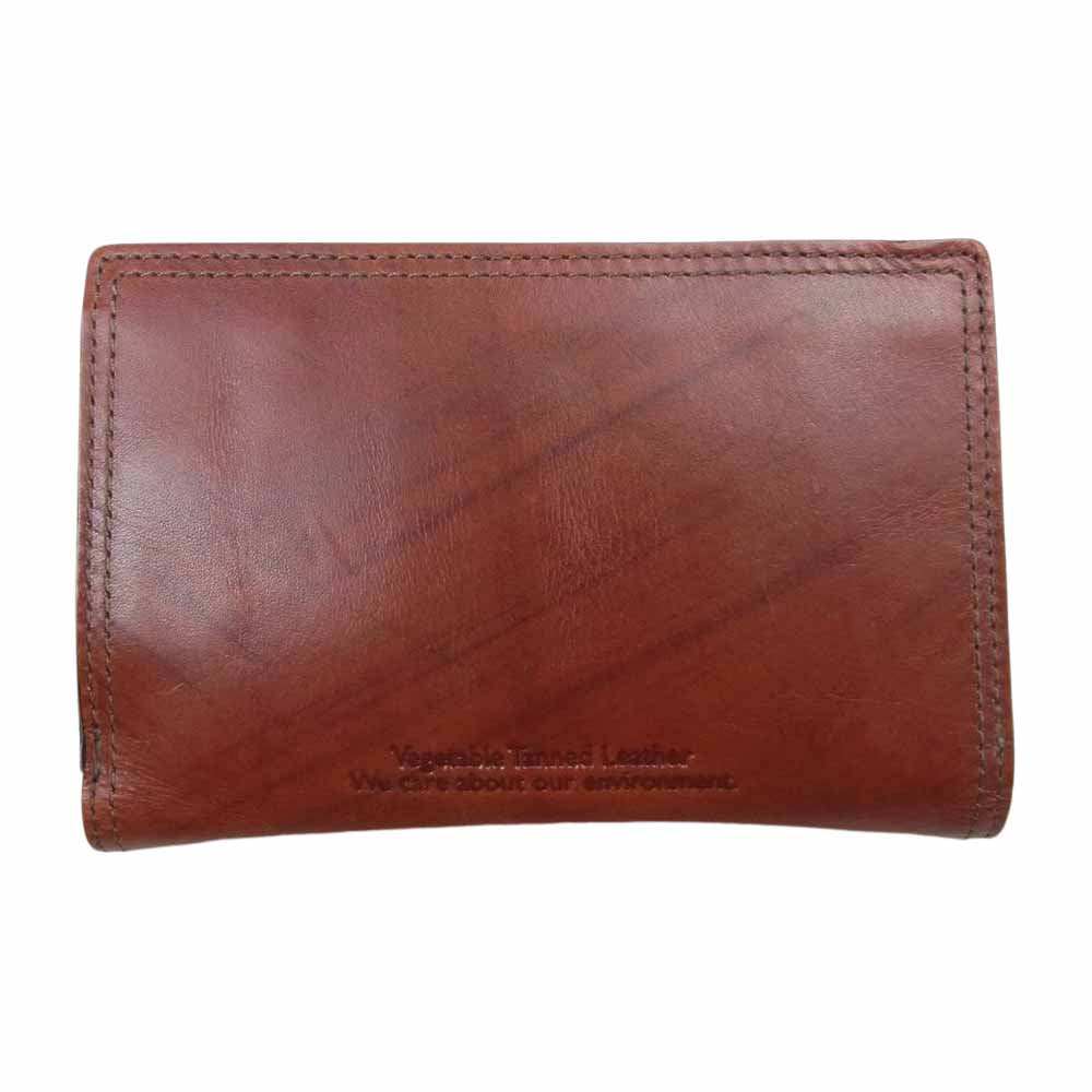 KATHARINE HAMNETT キャサリン・ハムネット 二つ折り ミドル ウォレット ベジタブル タンニン レザー ブラウン系【中古】
