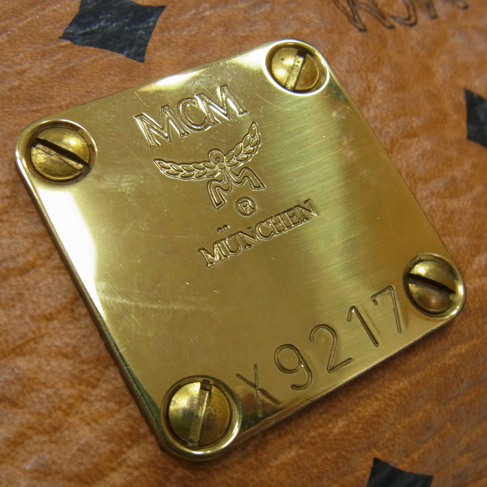 MCM エム・シー・エム レザー ボストン バッグ ブラウン系【中古】