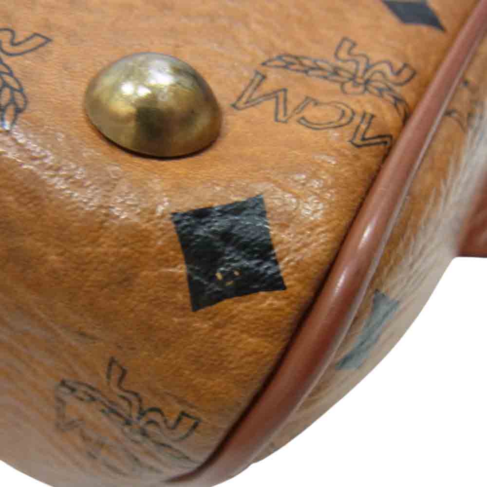 MCM エム・シー・エム レザー ボストン バッグ ブラウン系【中古】