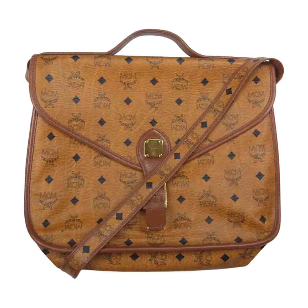 MCM エム・シー・エム レザー 2WAY ショルダー バッグ ライトブラウン系【中古】