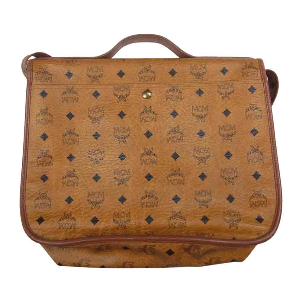 MCM エム・シー・エム レザー 2WAY ショルダー バッグ ライトブラウン系【中古】