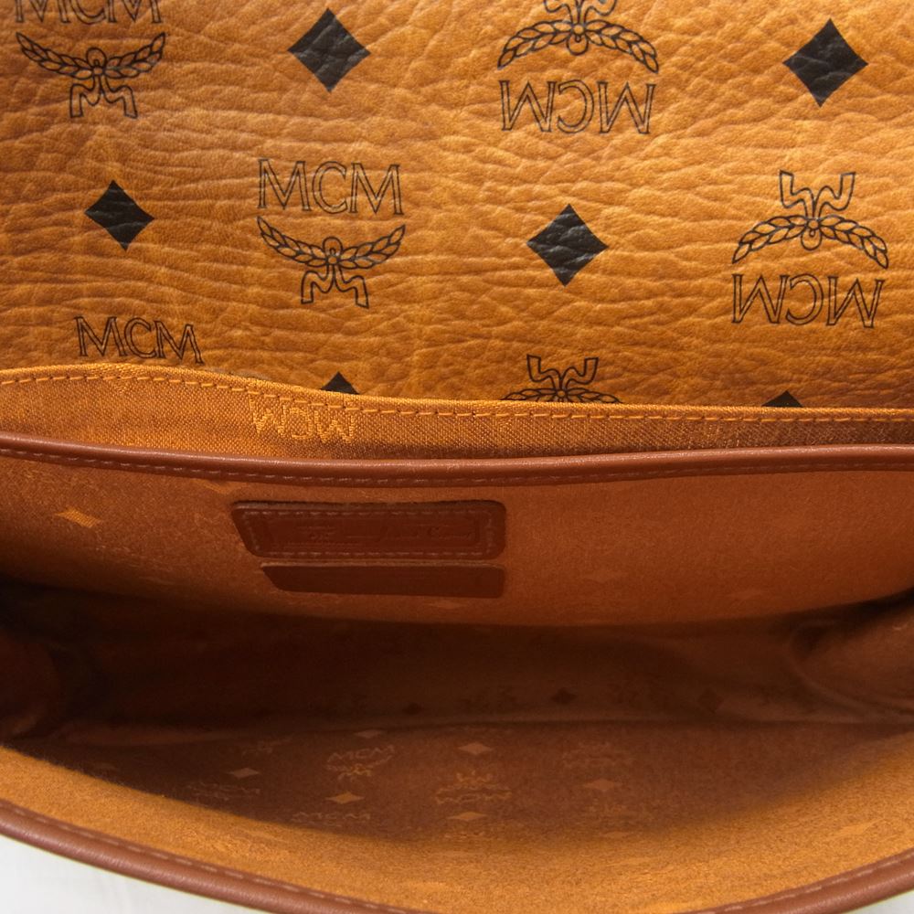 MCM エム・シー・エム レザー 2WAY ショルダー バッグ ライトブラウン系【中古】