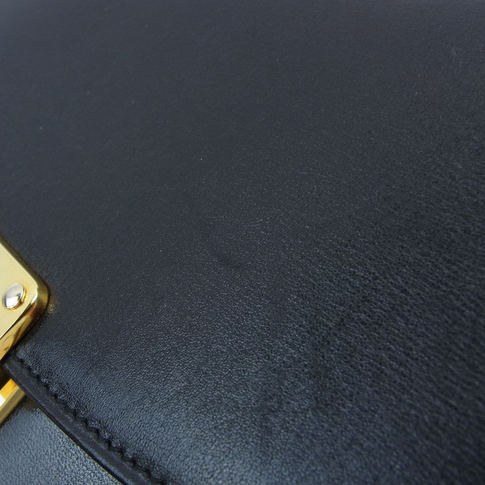Dunhill ダンヒル ダイヤルロック式 レザー フラップ クラッチバッグ セカンドバッグ ブラック系【美品】【中古】
