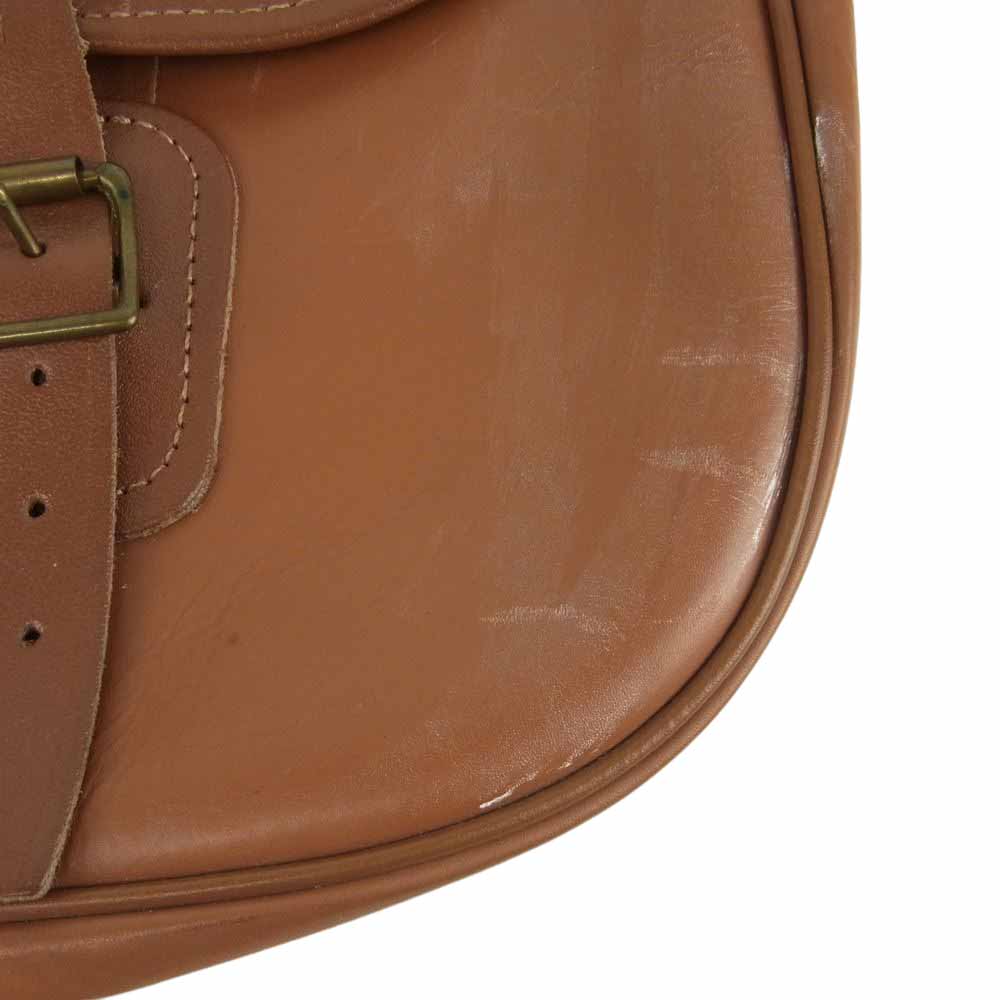Barbour バブアー フラップ レザー ショルダー バッグ ブラウン系【中古】