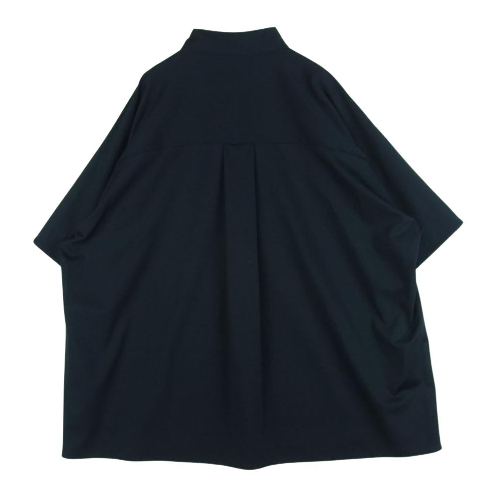 GRAPHPAPER グラフペーパー GM232-50081 Visvose Ponte S/S Yoke Sleeve Shirt ビスコース ポンチ ヨーク スリーブ シャツ 半袖 ダークネイビー系 黒に近いダークネイビー系 F【新古品】【未使用】【中古】