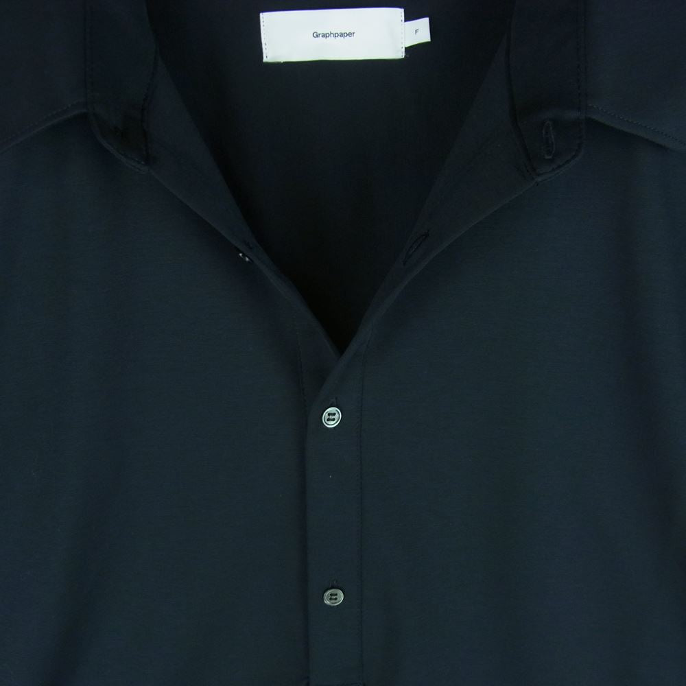 GRAPHPAPER グラフペーパー GM232-50081 Visvose Ponte S/S Yoke Sleeve Shirt ビスコース ポンチ ヨーク スリーブ シャツ 半袖 ダークネイビー系 黒に近いダークネイビー系 F【新古品】【未使用】【中古】