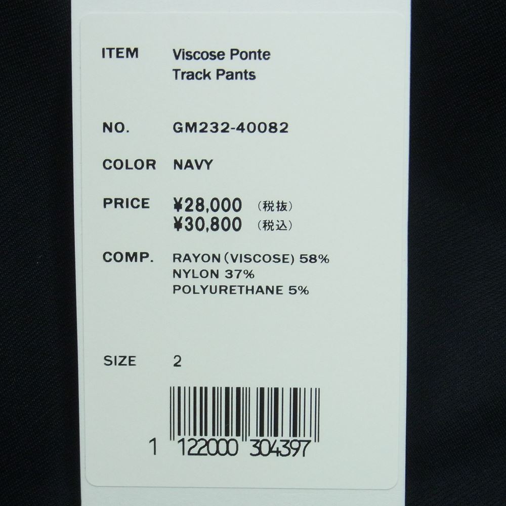 GRAPHPAPER グラフペーパー GM232-40082 Viscose Ponte Track Pants ビスコース ポンチ トラック パンツ ダークネイビー系 NAVY 2【新古品】【未使用】【中古】
