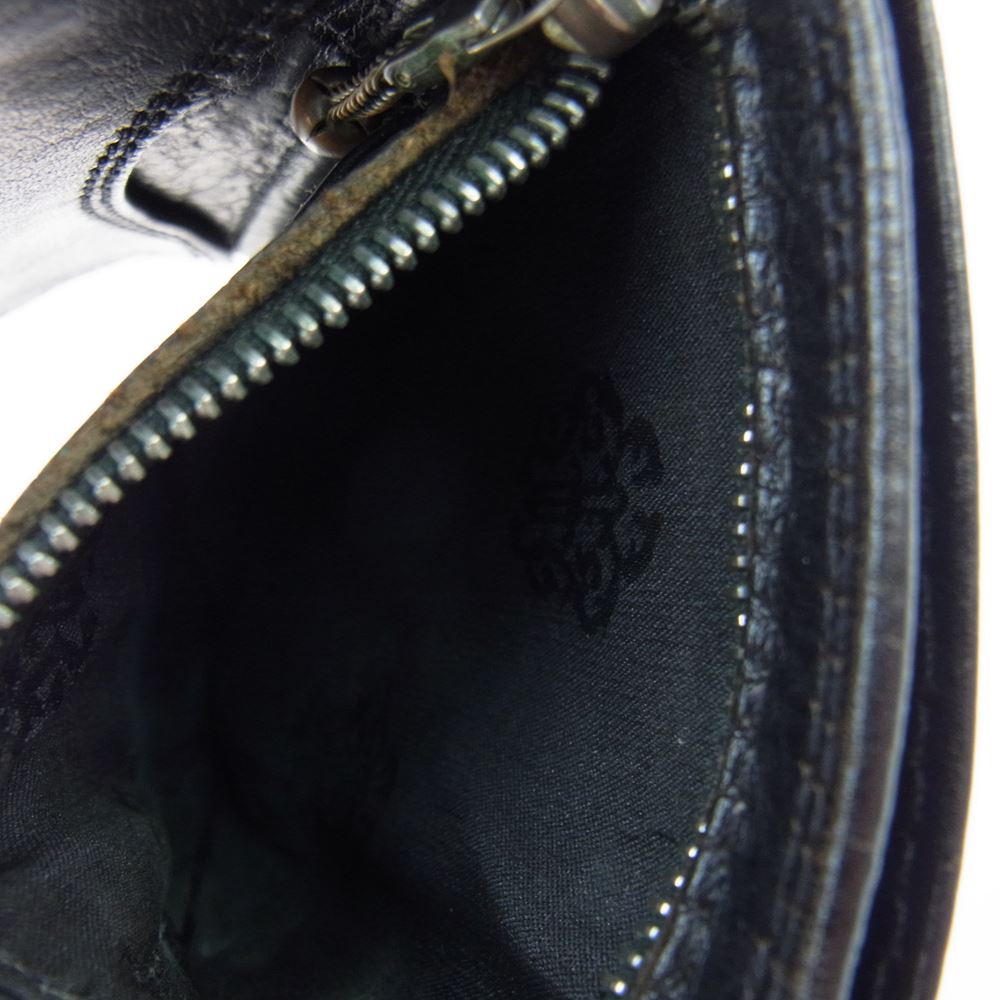 CHROME HEARTS クロムハーツ（原本無） 3FOLD 3フォールド クロスボタン レザー ウォレット ブラック系【中古】