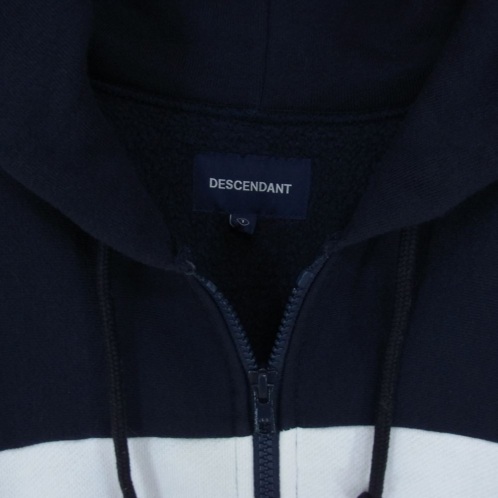DESCENDANT ディセンダント 裏毛 ジップ パーカー ネイビー系 1【中古】