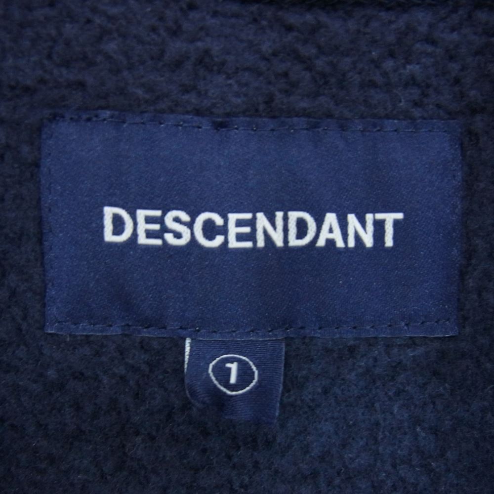 DESCENDANT ディセンダント 裏毛 ジップ パーカー ネイビー系 1【中古】