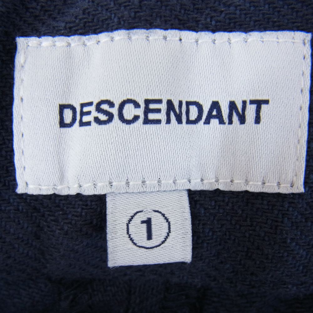 DESCENDANT ディセンダント コットン ツイル 2タック ドローコードトラウザー ネイビー系 1【中古】