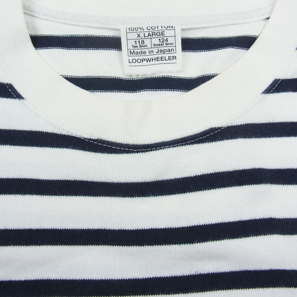 LOOPWHEELER ループウィラー ボーダー ロング スリーブ カットソー Tシャツ ブラック ホワイト ブラック系 ホワイト系 XL【中古】