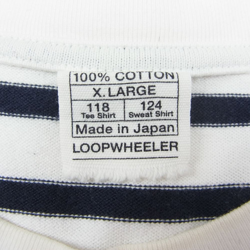 LOOPWHEELER ループウィラー ボーダー ロング スリーブ カットソー Tシャツ ブラック ホワイト ブラック系 ホワイト系 XL【中古】