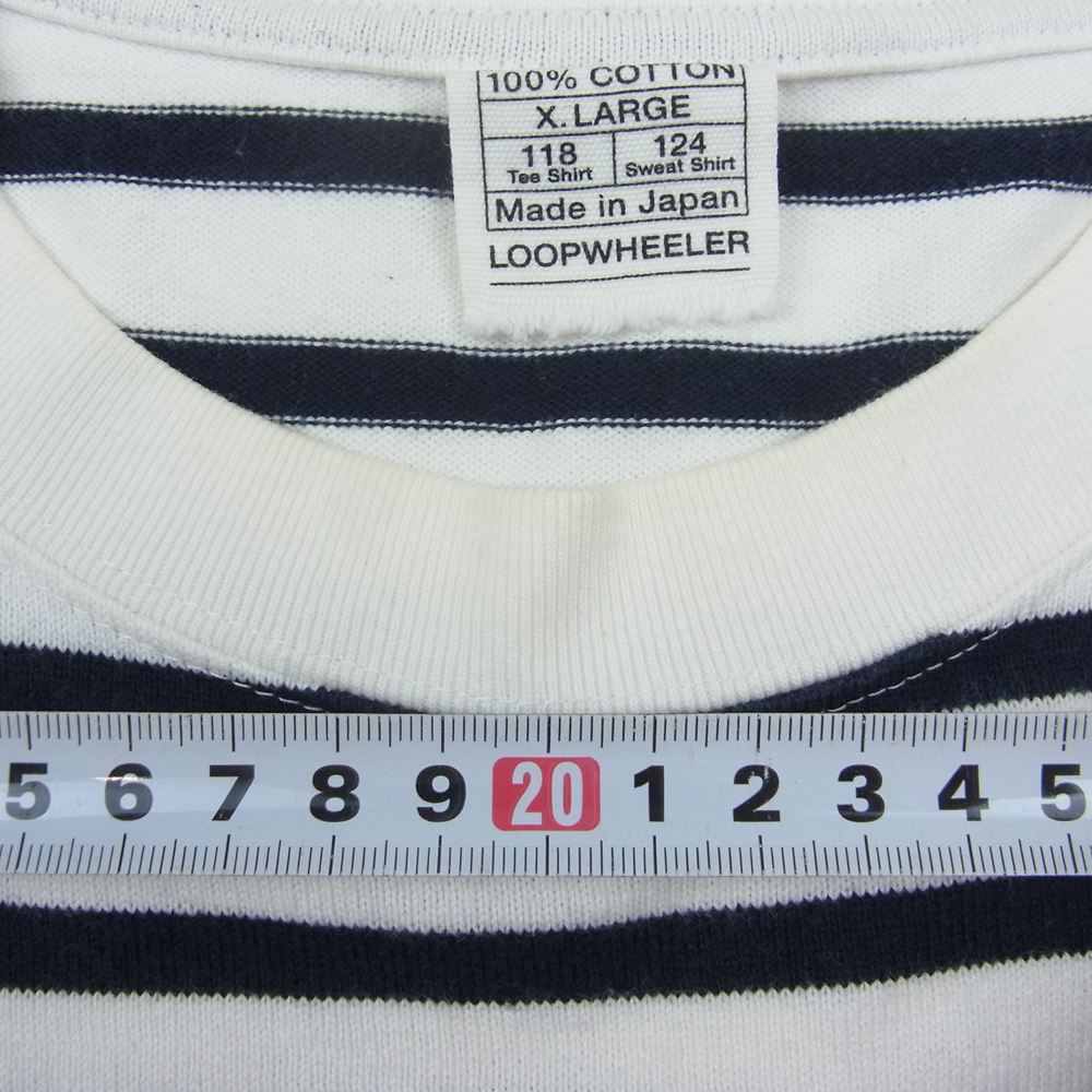 LOOPWHEELER ループウィラー ボーダー ロング スリーブ カットソー Tシャツ ブラック ホワイト ブラック系 ホワイト系 XL【中古】