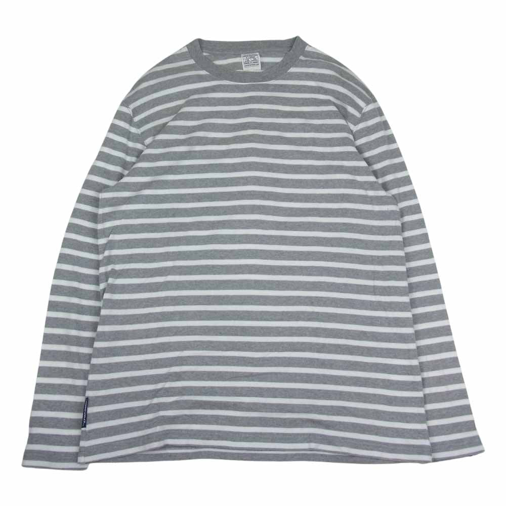 LOOPWHEELER ループウィラー ボーダー ロング スリーブ カットソー Tシャツ グレー ホワイト グレー系 XL【中古】
