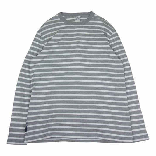 LOOPWHEELER ループウィラー ボーダー ロング スリーブ カットソー Tシャツ グレー ホワイト グレー系 XL【中古】