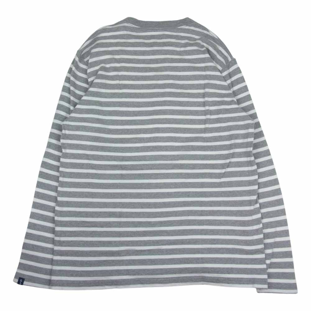 LOOPWHEELER ループウィラー ボーダー ロング スリーブ カットソー Tシャツ グレー ホワイト グレー系 XL【中古】