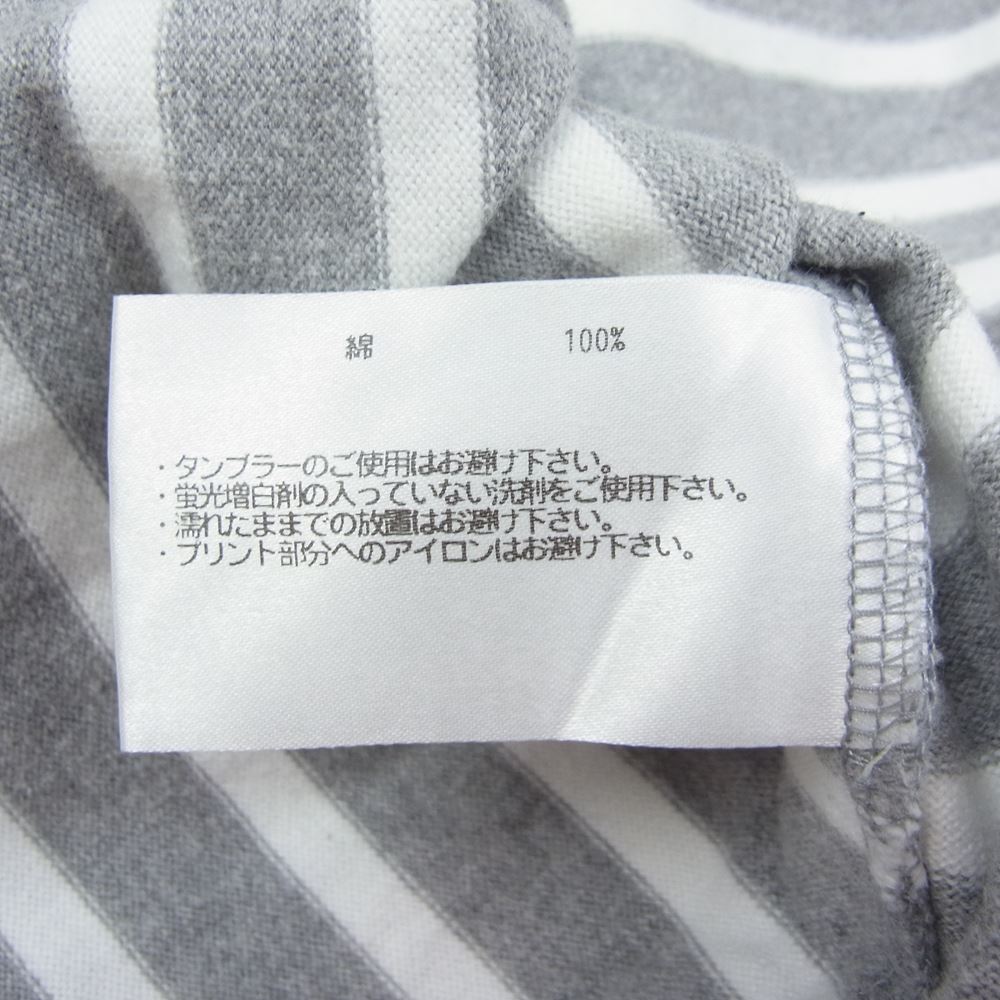 LOOPWHEELER ループウィラー ボーダー ロング スリーブ カットソー Tシャツ グレー ホワイト グレー系 XL【中古】