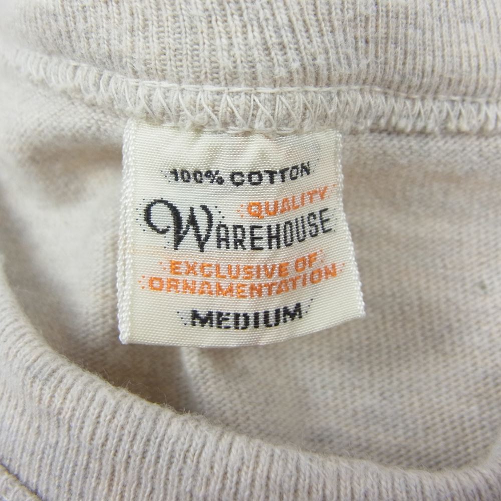 WAREHOUSE ウエアハウス Lot4601 PEEK SKILL 半袖 プリント Tシャツ ベージュ系 グレー系 M【中古】