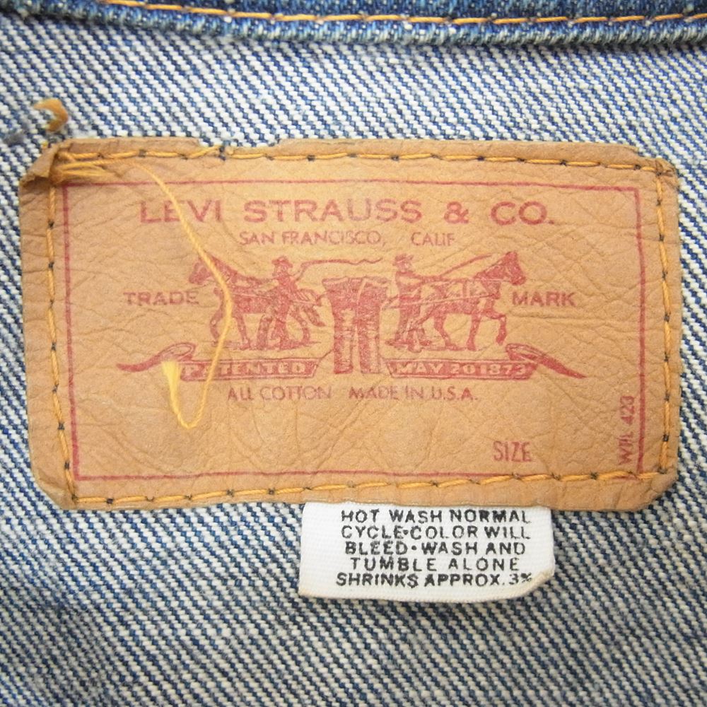 Levi's リーバイス ヴィンテージ USA製 ボタン裏 525 ビックE デニム ジャケット インディゴブルー系 サイズ表記無【中古】