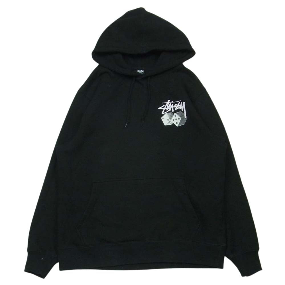 STUSSY ステューシー Z4000SAS21 ROLL THE DICE ロール ザ ダイス ロゴ プリント プルオーバー パーカー ブラック系 M【中古】