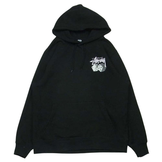 STUSSY ステューシー Z4000SAS21 ROLL THE DICE ロール ザ ダイス ロゴ プリント プルオーバー パーカー ブラック系 M【中古】