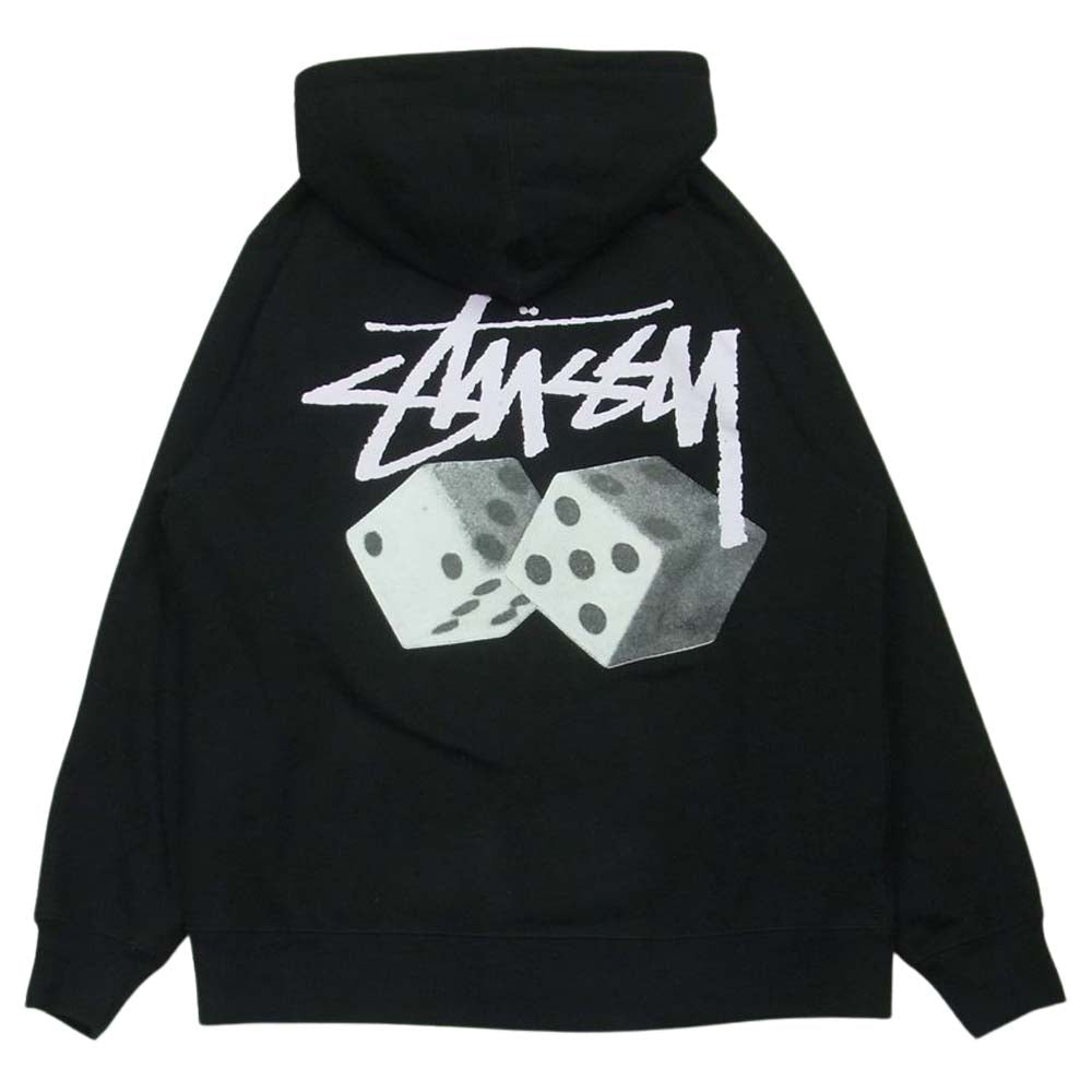 STUSSY ステューシー Z4000SAS21 ROLL THE DICE ロール ザ ダイス ロゴ プリント プルオーバー パーカー ブラック系 M【中古】