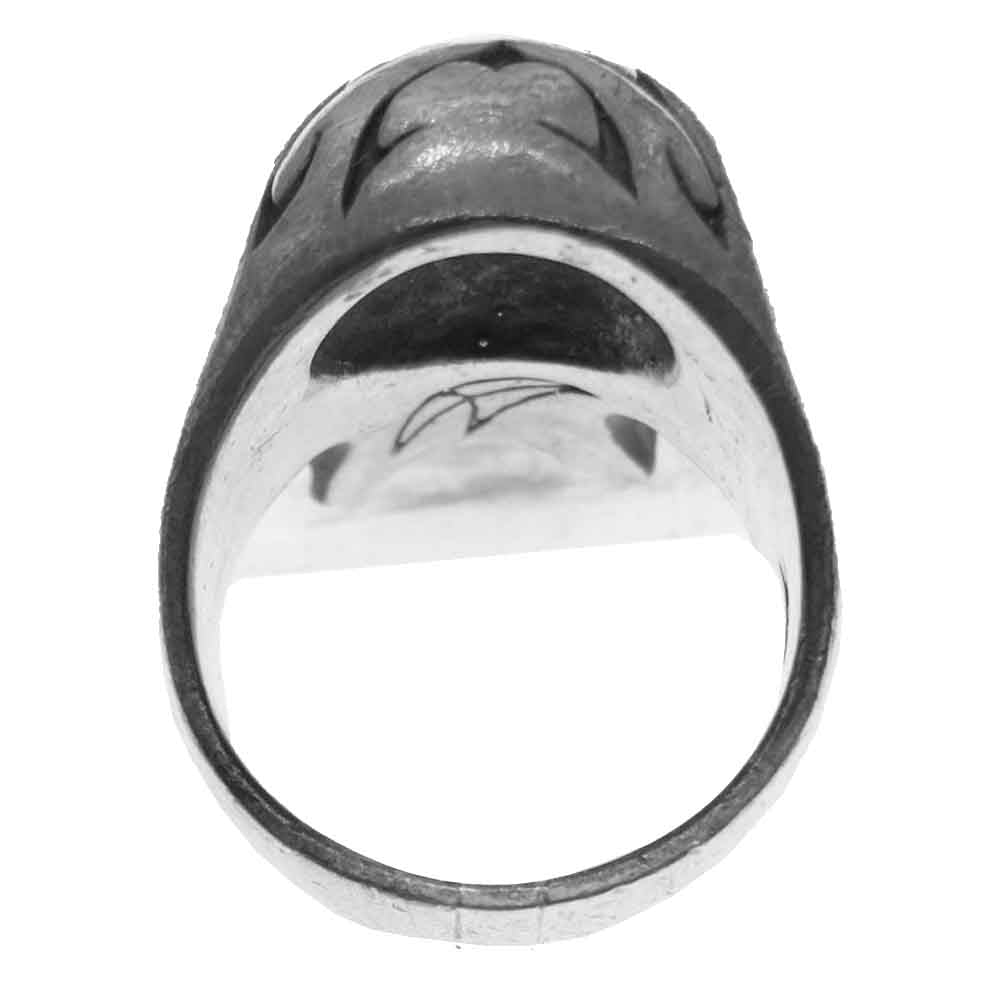 CRAZY PIG クレイジーピッグ トライバル スカル リング シルバー系 19号【中古】