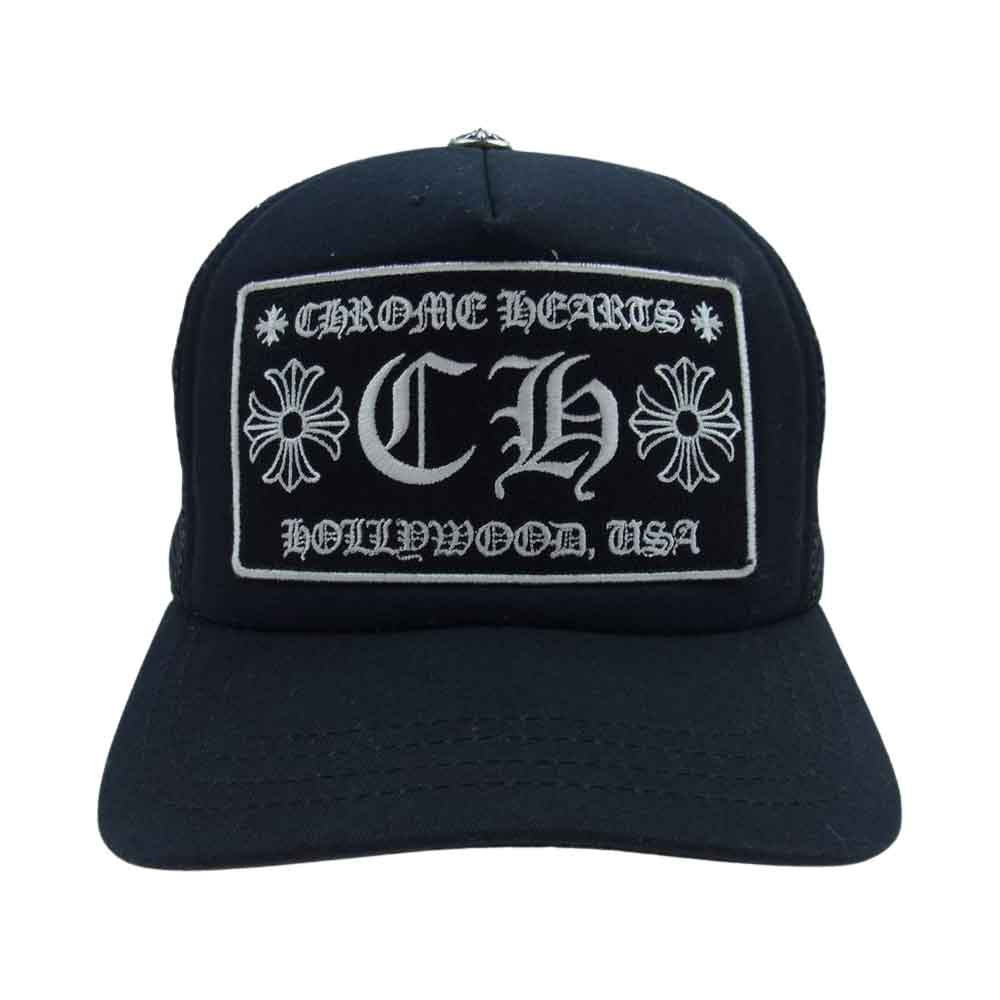CHROME HEARTS クロムハーツ（原本無） TRUCKER CAP トラッカーキャップ CH クロスボール付 ブラック系【中古】