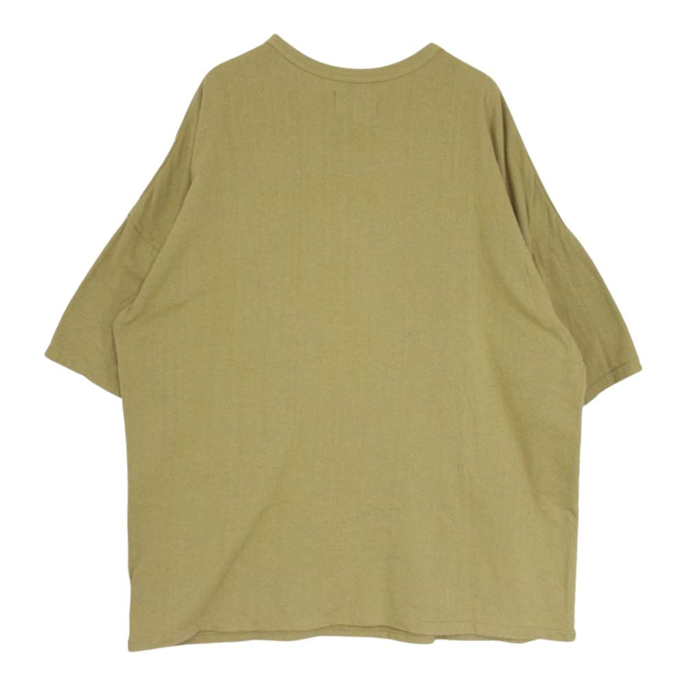 ヨーコサカモト CREW NECK T-SHIRT クルーネック ラグラン カットソー Tシャツ カーキ系 L【中古】