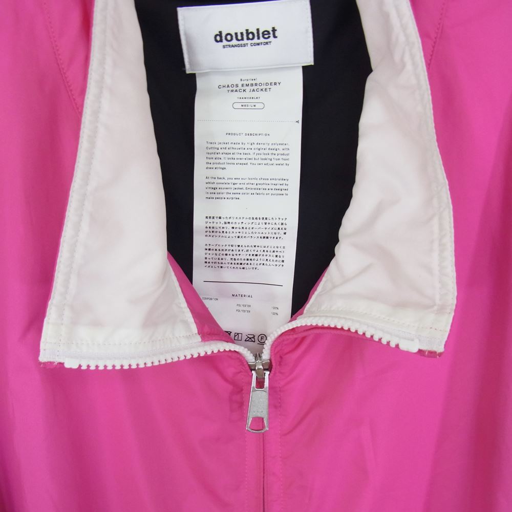 ダブレット 19AW 19AW03BL87 CHAOS EMBROIDERY TRACK JACKET ナイロン カオス エンブロイダリー トラック ジャケット 刺繍 surprise サプライズ ピンク系 M【美品】【中古】