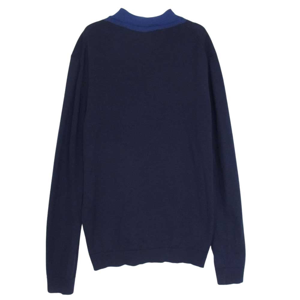 MARNI マルニ M05HA0087 コントラストライン バイカラー Vネック ウール カーディガン ネイビー系 48【中古】