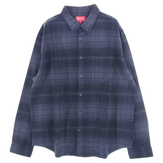 Supreme シュプリーム 23SS Shadow Plaid Flannel Shirt / black シャドウ プラッド フランネル シャツ 長袖  ブラック系 M【極上美品】【中古】