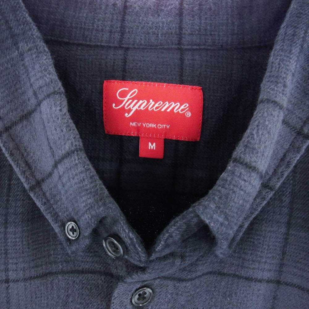 Supreme シュプリーム 23SS Shadow Plaid Flannel Shirt / black シャドウ プラッド フランネル シャツ 長袖  ブラック系 M【極上美品】【中古】