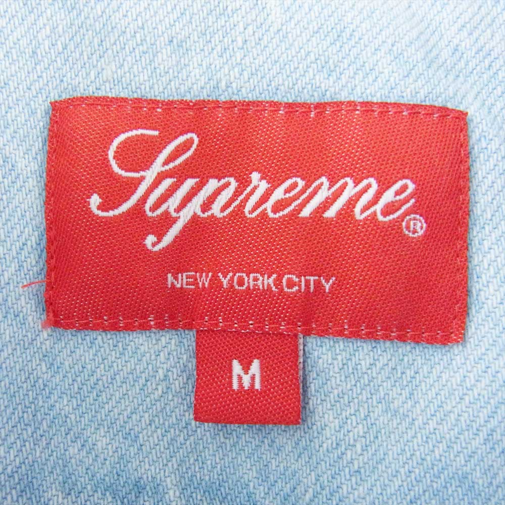 Supreme シュプリーム 23SS  Small box shirt / denim デニム ボタンダウン シャツ インディゴブルー 長袖  インディゴブルー系 M【極上美品】【中古】