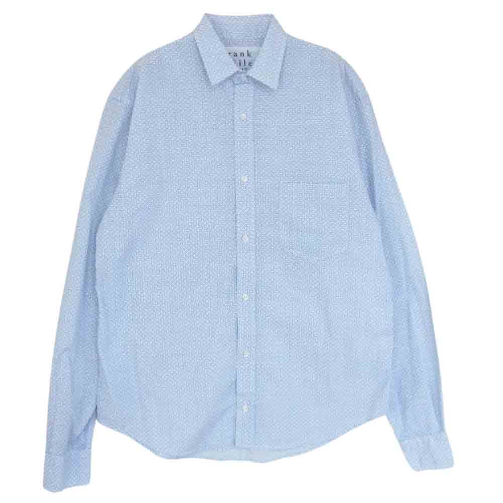 フランクアンドアイリーン フラワー 花柄 総柄 コットン シャツ 長袖 ブルー系 XS【中古】