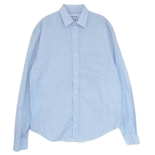 フランクアンドアイリーン フラワー 花柄 総柄 コットン シャツ 長袖 ブルー系 XS【中古】