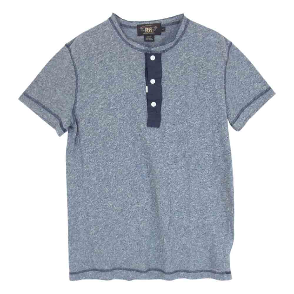 RRL ダブルアールエル ヘンリーネック 霜降り Tシャツ ネイビー系 S【中古】