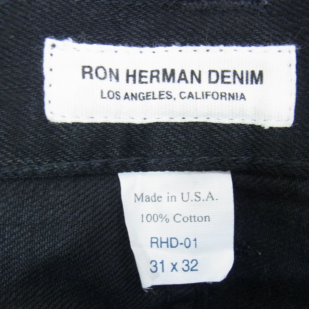 Ron Herman ロンハーマン RHD01-BK-E02 Denim USA製 ‘RAW ストレート ブラック デニム パンツ ブラック系 31【中古】