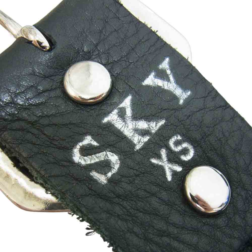 スカイ ロンハーマン取扱 レザー スタッズ ベルト ブラック系 XS【中古】