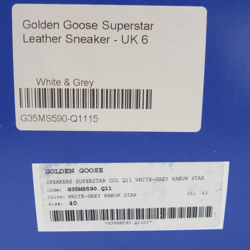 GOLDEN GOOSE ゴールデングース SUPER STAR スーパースター ローカット スニーカー ホワイト系 ブラック系 UK6【中古】