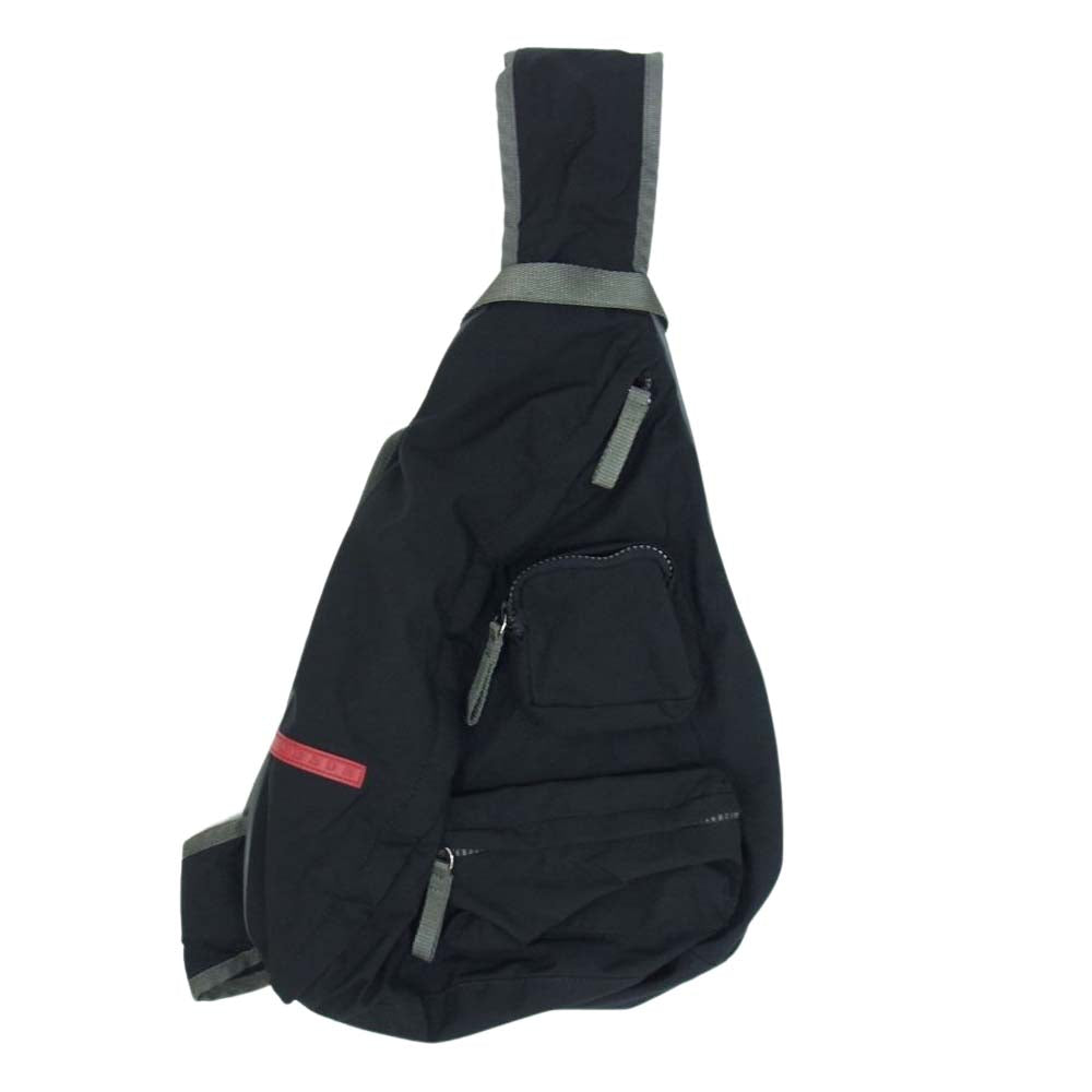 PRADA プラダ SPORTS スポーツ 4VZ041 ナイロン ウエスト ポーチ ショルダー ボディ バッグ ブラック系【中古】