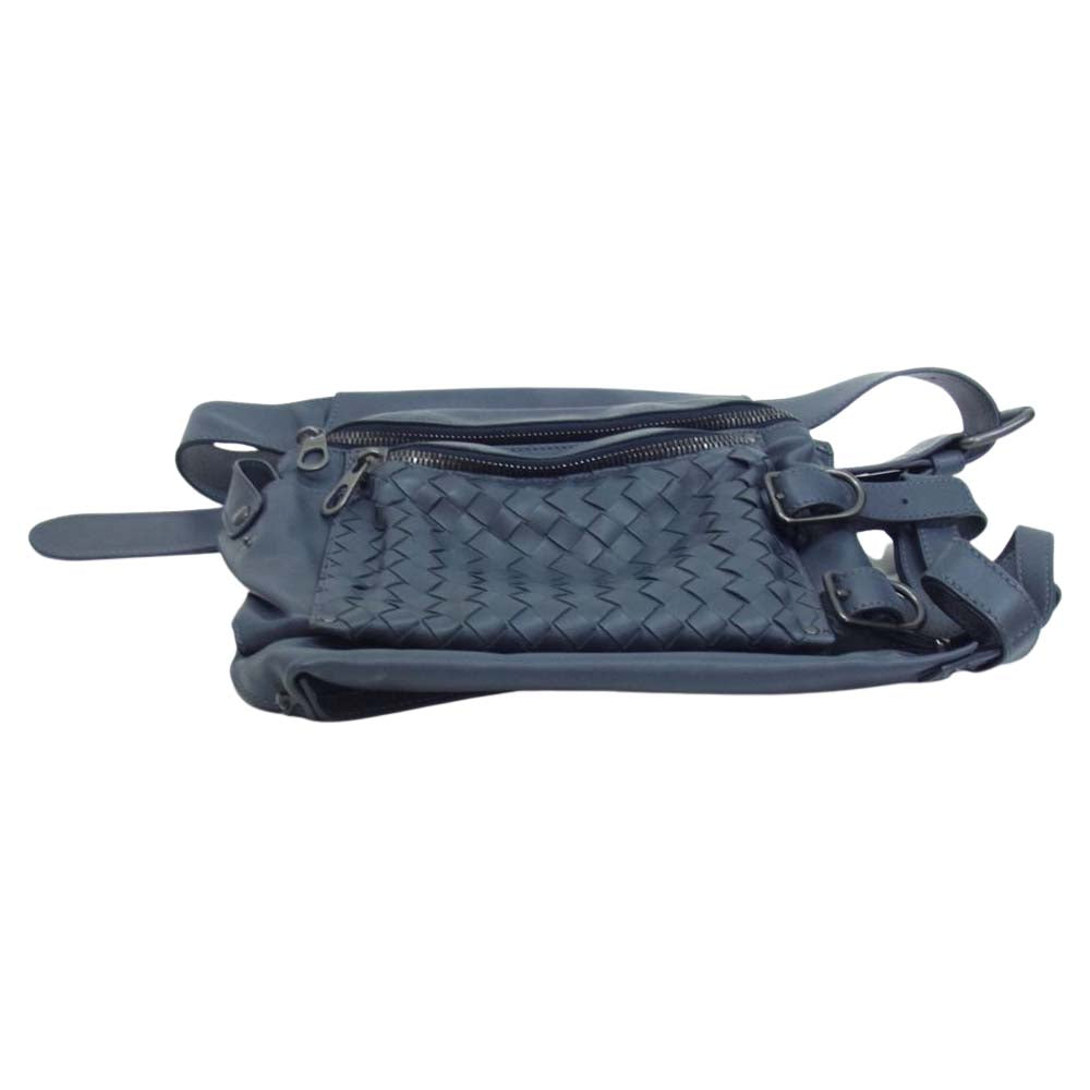 BOTTEGAVENETA ボッテガヴェネタ v イントレチャート ベルト ウエスト ポーチ ショルダー ボディ バッグ ネイビー系【中古】