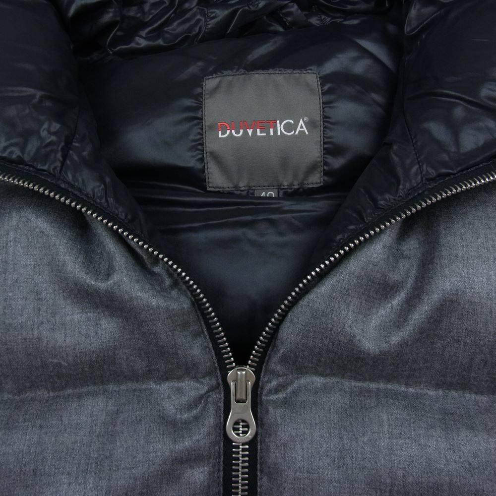 DUVETICA デュベティカ 911.00 1087 ウール ナイロン フルジップ フーディ ダウン ベスト グレー系 40【中古】