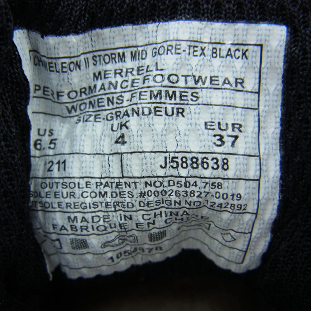 MERRELL メレル J588638 CHAMELEON II STORM MID GORE-TEX カメレオン ストーム ミッド ゴアテックス ブラック系 US6.5【中古】