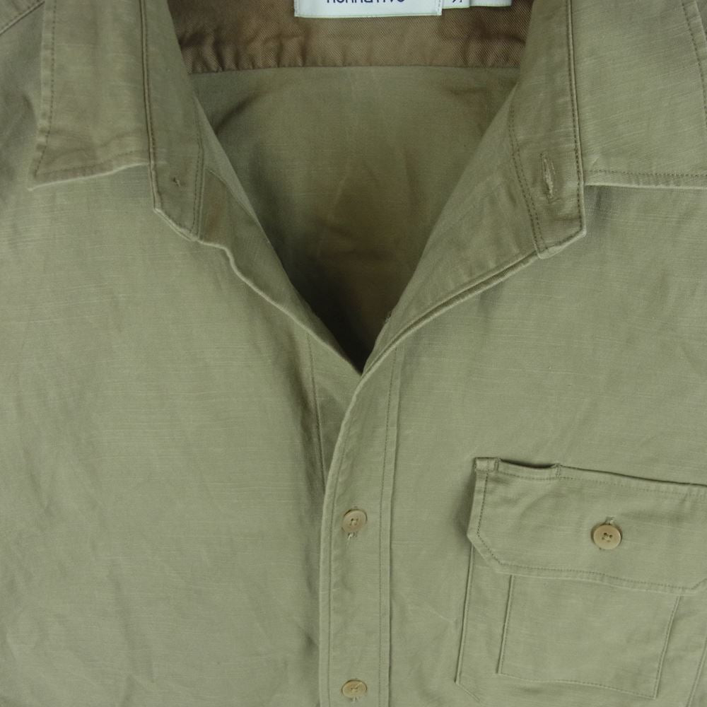 nonnative ノンネイティブ NN-SJ4003 WORKER SHIRT JACKET BACK SATIN STRETCH ワーカー ミリタリー シャツ ジャケット グレイッシュカーキ系 2【中古】