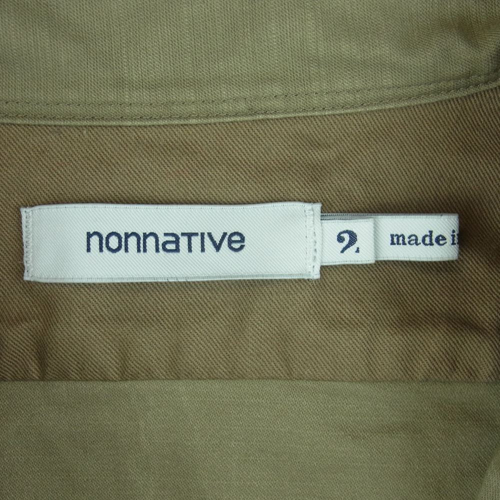 nonnative ノンネイティブ NN-SJ4003 WORKER SHIRT JACKET BACK SATIN STRETCH ワーカー ミリタリー シャツ ジャケット グレイッシュカーキ系 2【中古】