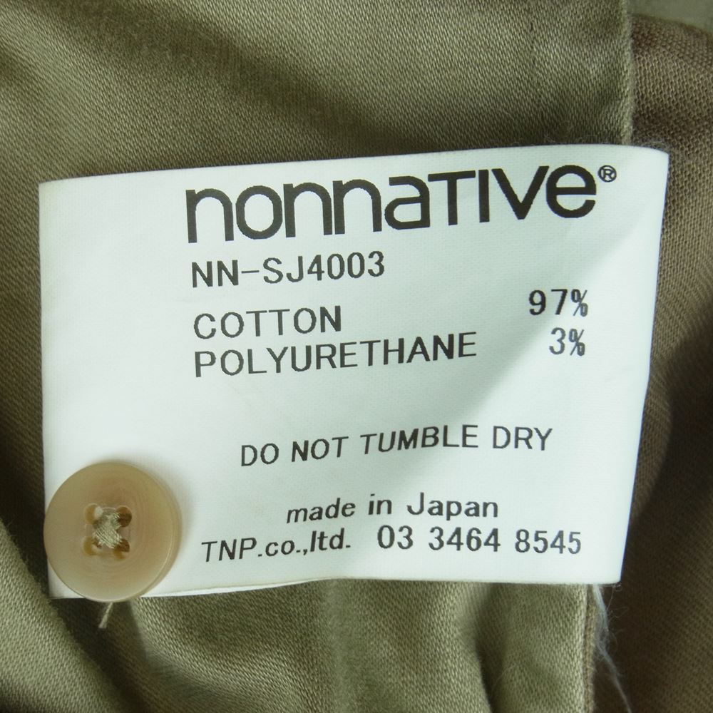 nonnative ノンネイティブ NN-SJ4003 WORKER SHIRT JACKET BACK SATIN STRETCH ワーカー ミリタリー シャツ ジャケット グレイッシュカーキ系 2【中古】