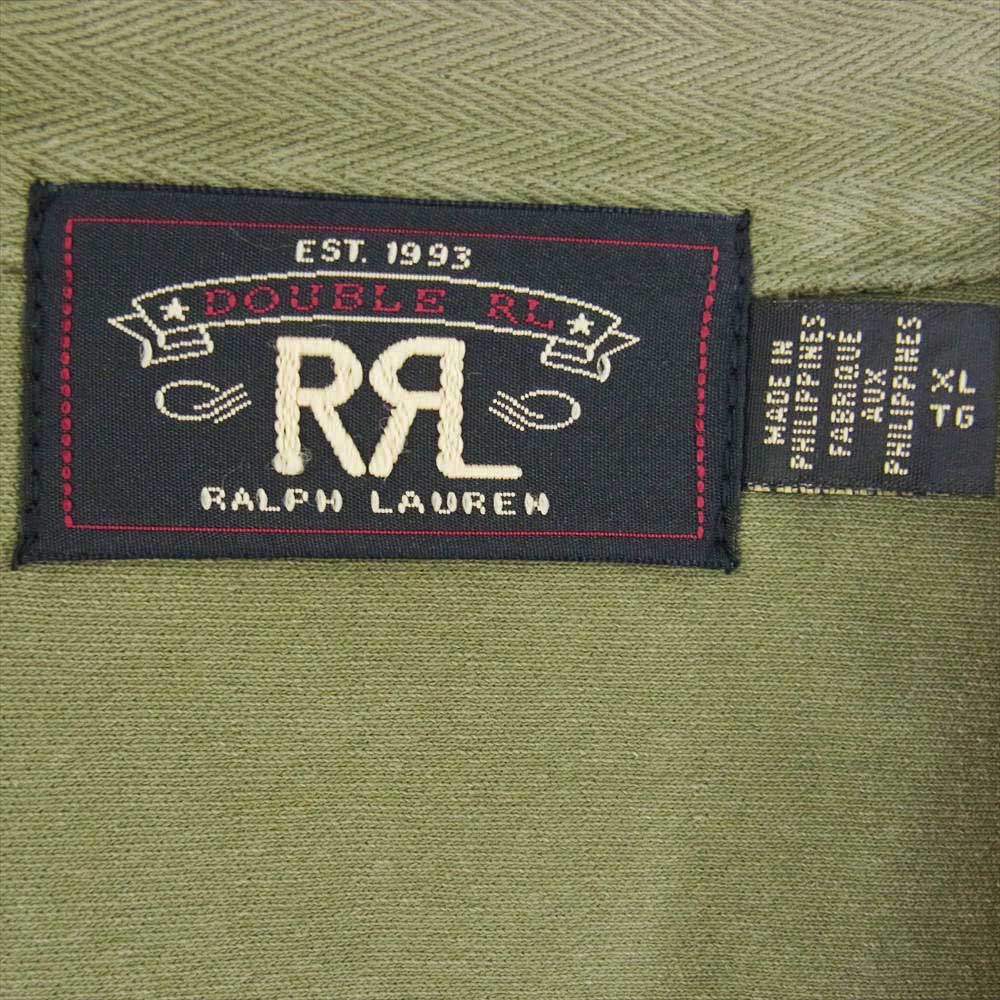 RRL ダブルアールエル 国内正規品 782857069001 ショートスリーブ ヘリンボーン 半袖 ミリタリー シャツ カーキ系 XL【中古】